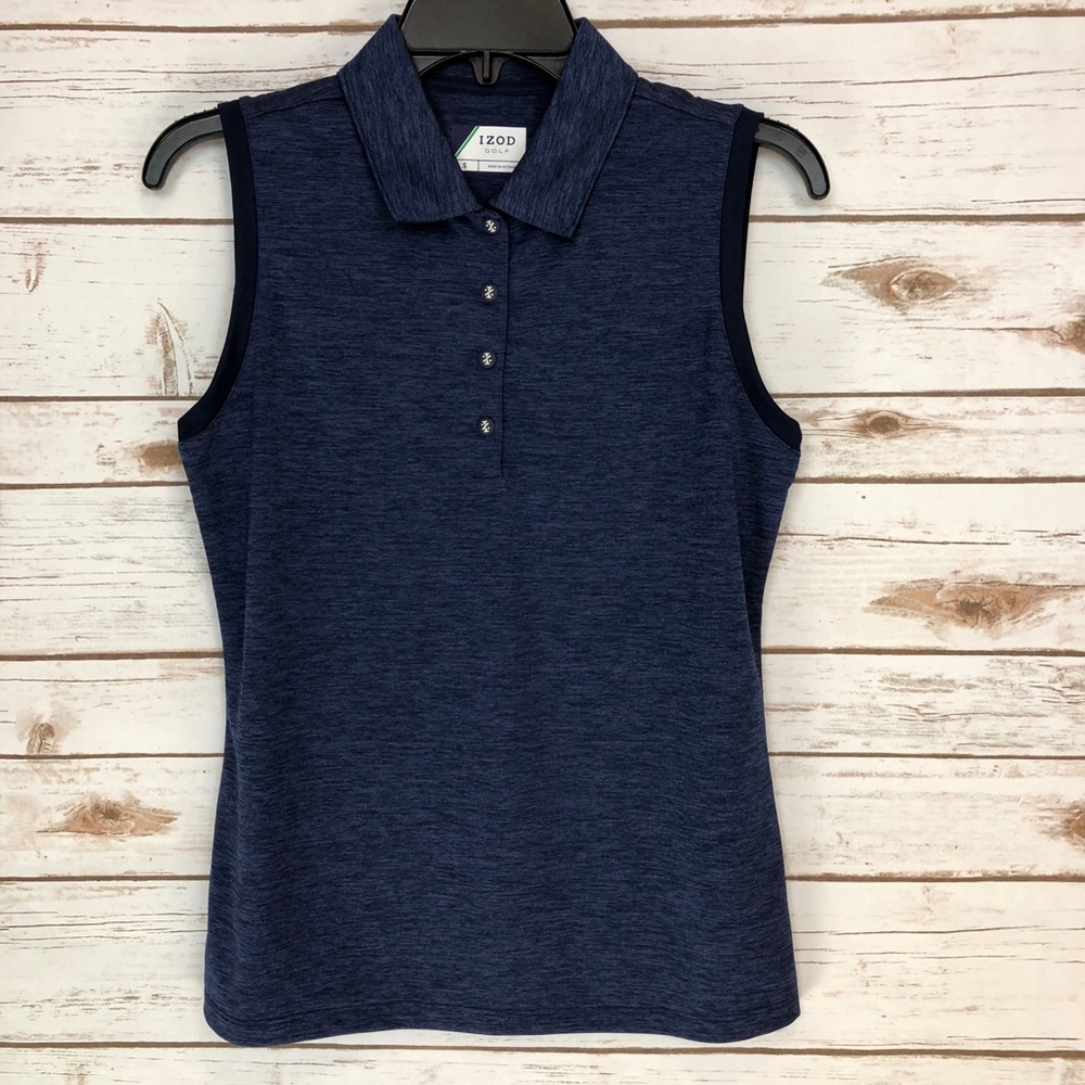 Izod navy golf wicking UPF 15 sleeveless top